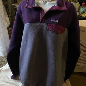 Patagonia Purple and Gray Fleece Pullover